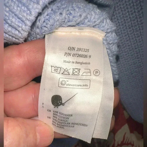 Monki (Stockholm) size medium cotton blend blue polo style sweater. - Picture 8 of 12